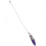 Amethyst Pendulums - Drop Chambered Chips Cone Point - Silver Bead & Chain 9-10" Divination Dowsing
