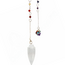 Selenite (Satin Spar Gypsum) Penduluma - Teardrop Cone Point - 11" Beaded Chakra Silver Chain & Chakra Chips - Dowsing Divination