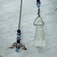 White Angel Aura Quartz Pendulums - Faceted Cone Point 11" Angel Wings Beaded Chain - Divination Dowsing