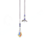 White Angel Aura Quartz Pendulums - Faceted Cone Point 11" Angel Wings Beaded Chain - Divination Dowsing