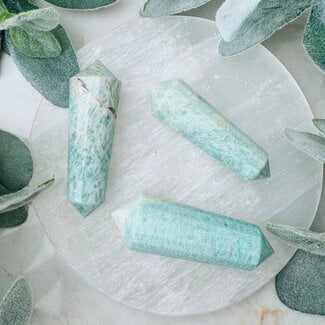 Amazonite Vogels - Faceted (16 Sided) Double Terminated DT Points Wands 3" Medium