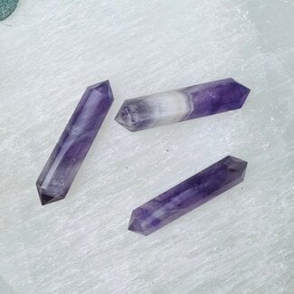Amethyst Double Terminated DT Points - Small Faceted Wands Vogel 1.5-2"