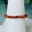 Red Sandstone (Goldstone) Rings - 2mm Adjustable Beaded Stretch Silver Bead Women Sand Gold Stone