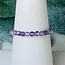 Amethyst Rings - 2mm Adjustable Beaded Stretch Silver Bead Women