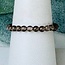 Smoky (Smokey) Quartz Rings - 2mm Adjustable Beaded Stretch Silver Bead Women