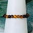 Gold Tigers Eye Rings - 2mm Adjustable Beaded Stretch Silver Bead Women