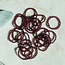 Red Garnet Rings - 2mm Adjustable Beaded Stretch Silver Bead Women