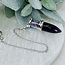Amethyst Pendulums - Drop Chambered Chips Cone Point - Silver Bead & Chain 9-10" Divination Dowsing
