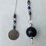 Amethyst Pendulums - Round Sephoroton Faceted Beaded Silver Chain Flower of Life Charm 11" - Dowsing Divination