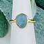 Aquamarine Rings - Size 5 Faceted Free Form Bezel Set - 18k Gold Vermeil