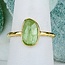 Light Mint Green Kyanite Rings - Size 7 Faceted Free Form Bezel Set - 18k Gold Vermeil