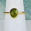 Green Tourmaline Rings - Size 8 Faceted Free Form Bezel Set - 18k Gold Vermeil