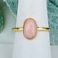 Pink Opal Rings - Size 9 Faceted Free Form Bezel Set - 18k Gold Vermeil
