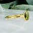 Green Tourmaline Rings - Size 8 Faceted Free Form Bezel Set - 18k Gold Vermeil