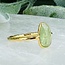 Light Mint Green Kyanite Rings - Size 7 Faceted Free Form Bezel Set - 18k Gold Vermeil