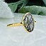 Black Tourmaline in Clear Quartz (Tourmalated Tourmalinated Rutilated Quartz) Rings - Size 6 Faceted Free Form Bezel Set - 18k Gold Vermeil