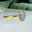Labradorite Rings - Size 6 Faceted Free Form Bezel Set - 18k Gold Vermeil