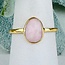 Pink Opal Rings - Size 7 Faceted Free Form Bezel Set - 18k Gold Vermeil
