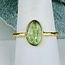 Green Mint Kyanite Rings - Size 8 Faceted Free Form Bezel Set - 18k Gold Vermeil