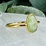 Green Mint Kyanite Rings - Size 8 Faceted Free Form Bezel Set - 18k Gold Vermeil
