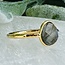 Labradorite Rings - Size 8 Faceted Free Form Bezel Set - 18k Gold Vermeil