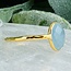Aquamarine Rings - Size 7 Faceted Free Form Bezel Set - 18k Gold Vermeil