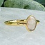 Gold Rutilated Rutile Quartz Rings - Size 6 Faceted Free Form Bezel Set - 18k Gold Vermeil