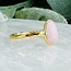 Pink Opal Rings - Size 7 Faceted Free Form Bezel Set - 18k Gold Vermeil