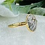 Black Tourmaline in Clear Quartz (Tourmalated Tourmalinated Rutilated Quartz) Rings - Size 9 Faceted Free Form Bezel Set - 18k Gold Vermeil