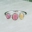 Pink & Yellow Tourmaline Rings - Size 7 Faceted Free Form Bezel Set - Sterling Silver