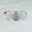 Amethyst Rose Quartz & Blue Kyanite Rings - Size 6 Faceted Free Form Bezel Set - Sterling Silver