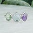 Blue & Green Kyanite Amethyst Rings - Size 7 Faceted Free Form Bezel Set - Sterling Silver