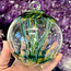 Teal and Yellow Specula Spirit Friendship Gazing Watch Wizard Kugel Witch Balls - Small 4"x 4"