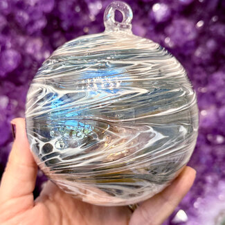 Aura Light Blue, Brown and Marbled Mosaic Specula Spirit Friendship Gazing Watch Wizard Kugel Witch Balls - Small 4"x 4"