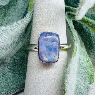 Purple Moonstone Rings - Size 11 Rectangle Bezel Set - Sterling Silver