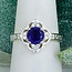 Amethyst & Moissanite Rings - Size 8 Round Circle Art Deco Quad Filigree - Claw Prong Set Sterling Silver