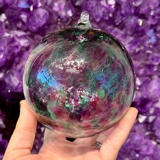Pink and Light Green Specula Spirit Friendship Gazing Watch Wizard Kugel Witch Balls - Small 4"x 4"