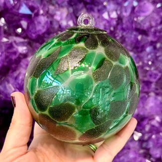 Green and Black Specula Spirit Friendship Gazing Watch Wizard Kugel Witch Balls - Small 4"x 4"
