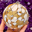 White and Tan Mosaic Specula Spirit Friendship Gazing Watch Wizard Kugel Witch Balls - Small 4"x 4"