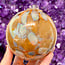 Orange, Brown, and Gray  Specula Spirit Friendship Gazing Watch Wizard Kugel Witch Balls -  Small 4"x 4"