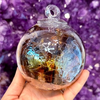Aura Light and Dark Brown Specula Spirit Friendship Gazing Watch Wizard Kugel Witch Balls - Small 4"x 4"
