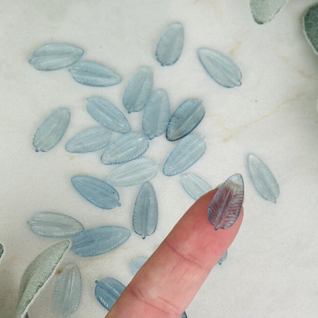 Aquamarine Leaf Leaves - Mini .75" Carving