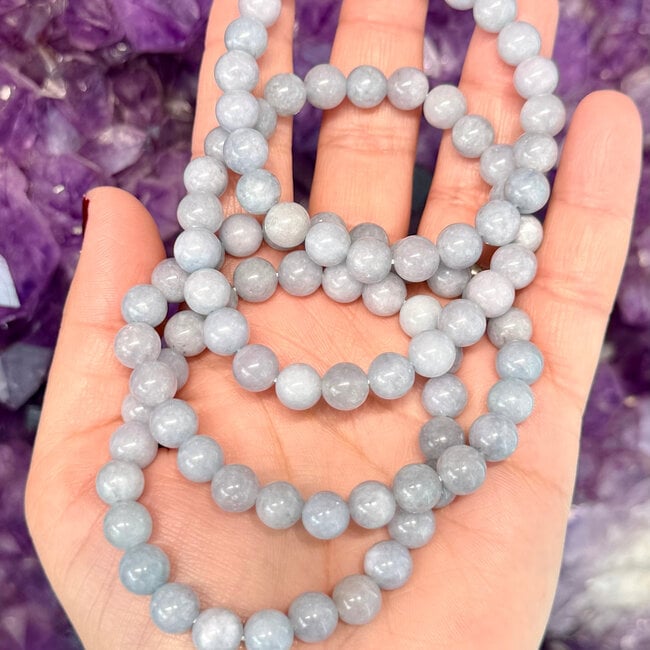 Dark Blue Chalcedony Bracelets - 8mm