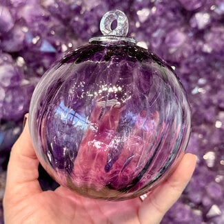 Purple Twisted Line Specula Spirit Friendship Gazing Watch Wizard Kugel Witch Balls - Small 4"x 4"