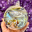 Aura Yellow, White, and Brown Marbled Specula Spirit Friendship Gazing Watch Wizard Kugel Witch Balls - Small 4"x 4"