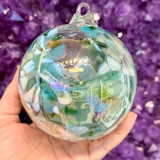 Aura Light Blue, White and Green Specula Spirit Friendship Gazing Watch Wizard Kugel Witch Balls- Small 4"x 4"