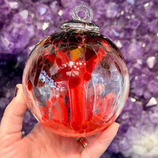 Dark Red and Red Specula Spirit Friendship Gazing Watch Wizard Kugel Witch Balls - Small 4"x 4"