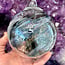 Aura Light Blue and Gray Marbled Specula Spirit Friendship Gazing Watch Wizard Kugel Witch Balls - Small 4"x 4"