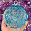 Aqua Light Blue Diamond Pattern Specula Spirit Friendship Gazing Watch Wizard Kugel Witch Balls - Small 4"x 4"
