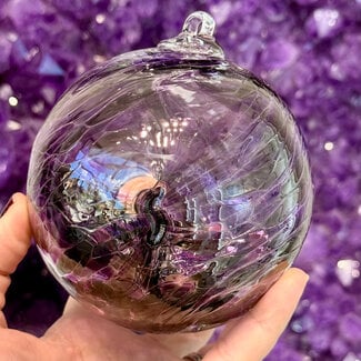 Dark Purple and Light Purple Specula Spirit Friendship Gazing Watch Wizard Kugel Witch Balls - Small 4"x 4"
